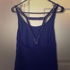 Blue silk top